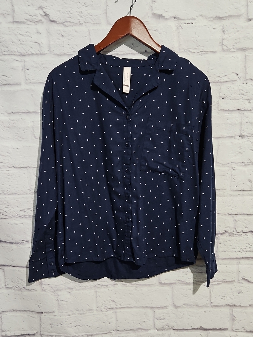 Auden Navy Blue Polka Dot Button-Down Shirt